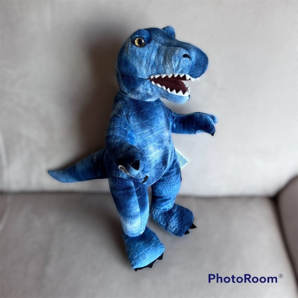Build A Bear Dinosaur Blue Tyrannosaurus Rex T-Rex Jurassic Stuff Plush 18” T5